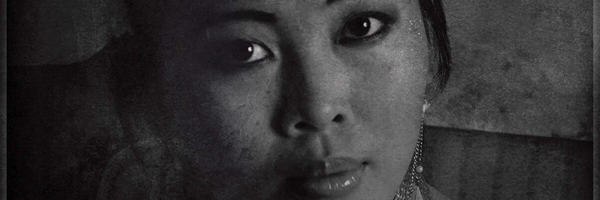 Fotograficzny, czarno-biały, kobiecy portret