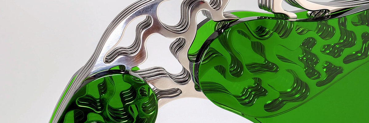 Zielono-srebrne szkło artystyczne