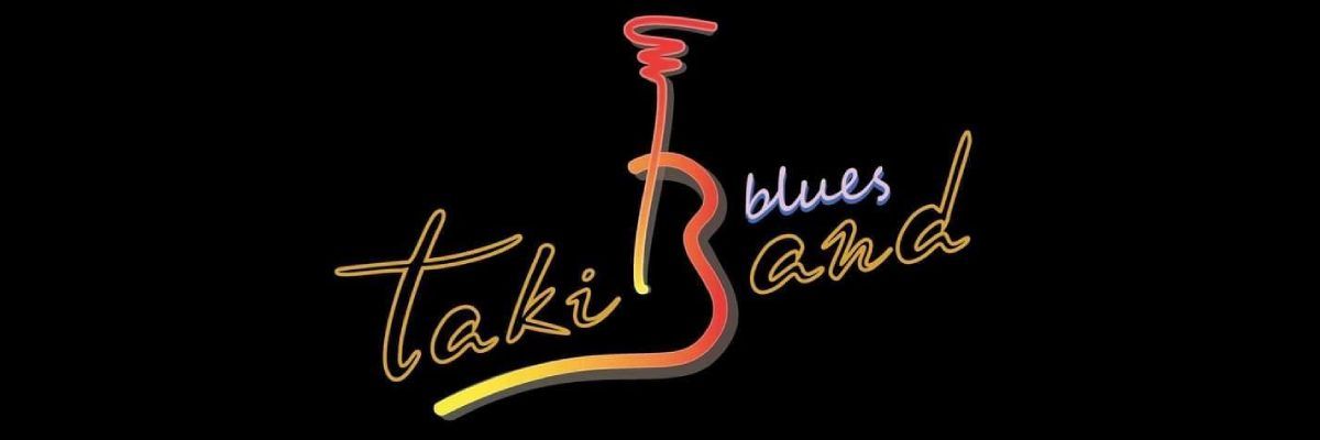 Logo zespołu Taki Blues Band na czarnym tle